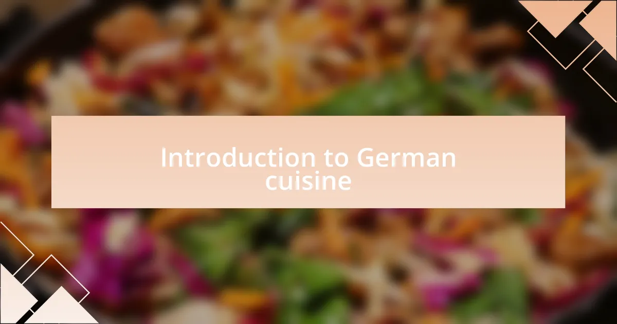 Introduction to German cuisine