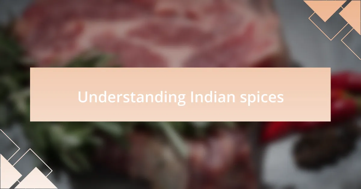 Understanding Indian spices