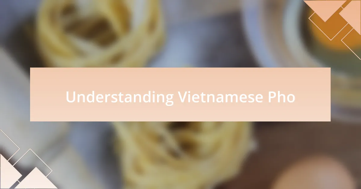 Understanding Vietnamese Pho